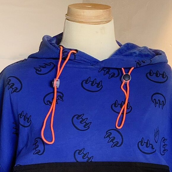 Fire Print Color Block Hoodie Streetwear Style 🔥 - Picture 2 of 5